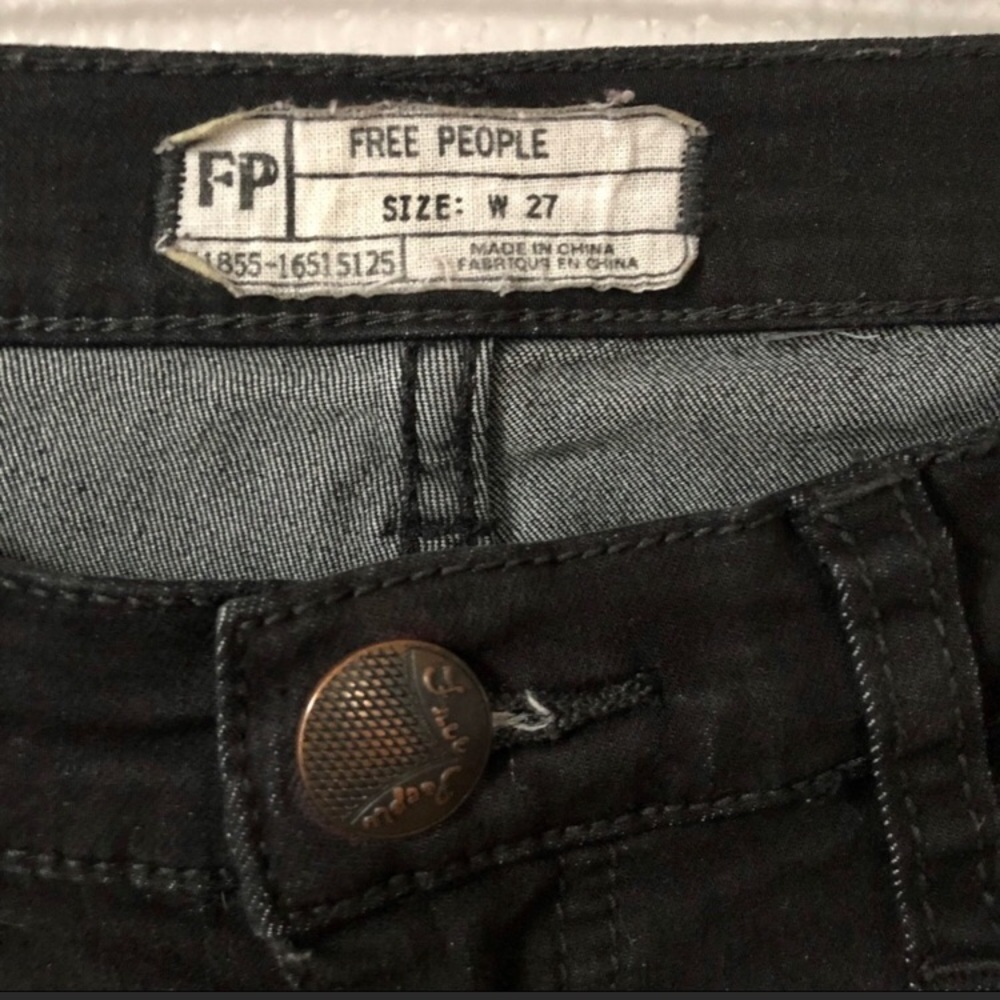 Free People | Black High Rise Skinny Jeans | W 27 - Picture 5 of 5